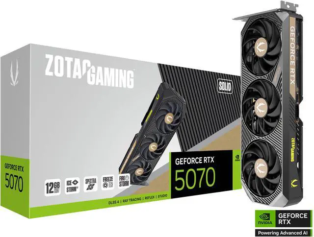 Alt view image 7 of 8 - ZOTAC SOLID GeForce RTX 5070 12GB 192-Bit GDDR7 PCI Express 5.0 DLSS 4.0 Graphics Card ZT-B50700D-10P