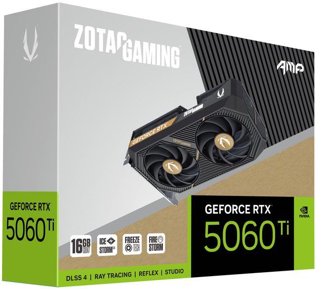 Alt view image 8 of 8 - ZOTAC AMP GeForce RTX 5060 Ti 16GB GDDR7 PCI Express 5.0 x8 ATX Graphics ZT-B50620F-10M