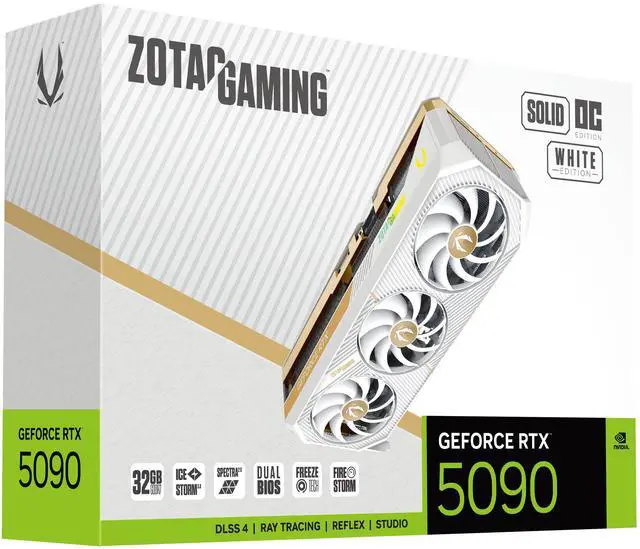 Alt view image 8 of 8 - ZOTAC SOLID OC White Edition GeForce RTX 5090 32GB 512-Bit GDDR7 PCI Express 5.0 x16 DLSS 4.0 Graphics Card ZT-B50900Q-10P SOLID OC White Edition
