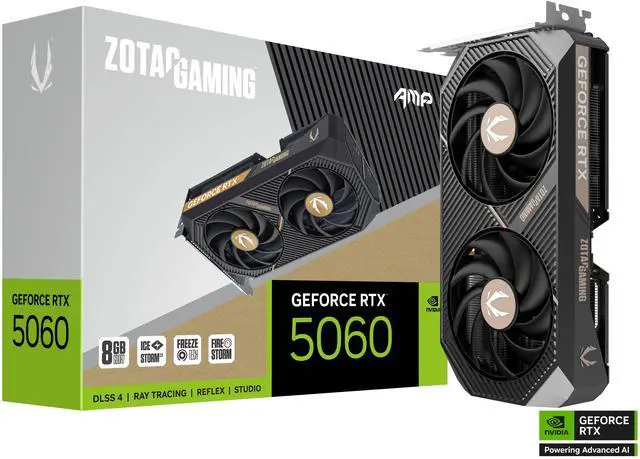 Alt view image 2 of 8 - ZOTAC AMP GeForce RTX 5060 8GB GDDR7 PCI Express 5.0 x8 ATX Graphics Card RTX 5060 AMP