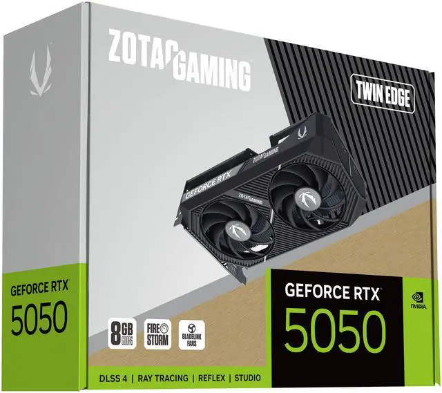 Alt view image 8 of 8 - ZOTAC Twin Edge GeForce RTX 5050 8GB GDDR6 PCI Express 5.0 x8 ATX Graphics Card GeForce  RTX 5050 Twin Edge