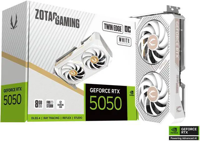 Alt view image 7 of 8 - ZOTAC Twin Edge OC White Edition GeForce RTX 5050 8GB GDDR6 PCI Express 5.0 x8 ATX Graphics Card GeForce RTX 5050 Twin Edge OC White ZT-B50500Q-10M