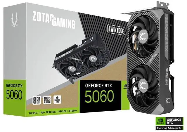 Alt view image 8 of 8 - ZOTAC GeForce RTX 5060 8GB GDDR7 PCI Express 5.0 x8 Graphics Card RTX 5060 Twin Edge ZT-B50600E-10M