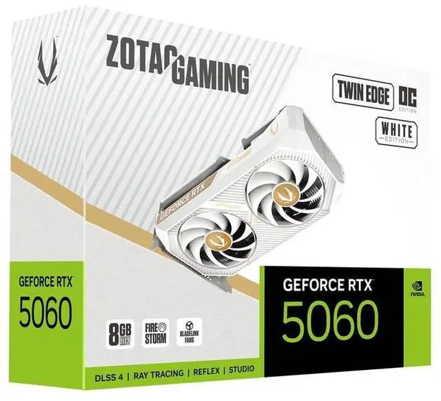 Alt view image 7 of 8 - ZOTAC Twin Edge OC White Edition GeForce RTX 5060 8GB GDDR7 PCI Express 5.0 x8 Graphics Card RTX 5060 Twin Edge OC White Edition