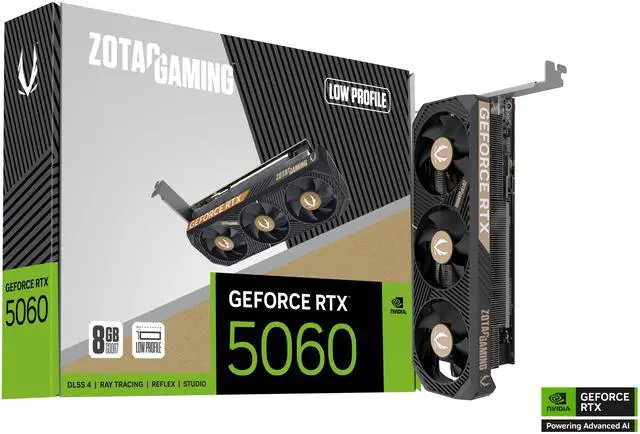 Alt view image 6 of 8 - ZOTAC GAMING GeForce RTX 5060 Low Profile DLSS 4 8GB GDDR7 128-bit 28 Gbps PCIE 5.0 Gaming Graphics Card, SFF-ready low-profile compact card, ZT-B50600L-10L