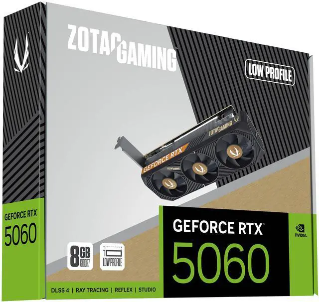 Alt view image 7 of 8 - ZOTAC GAMING GeForce RTX 5060 Low Profile DLSS 4 8GB GDDR7 128-bit 28 Gbps PCIE 5.0 Gaming Graphics Card, SFF-ready low-profile compact card, ZT-B50600L-10L