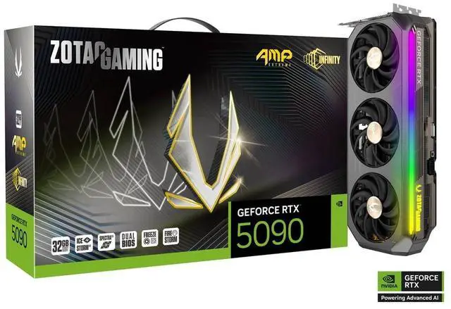 Alt view image 8 of 8 - ZOTAC AMP Extreme INFINITY GeForce RTX 5090 32GB GDDR7 PCI Express 5.0 x16 ATX Graphics Card ZT-B50900B-10A