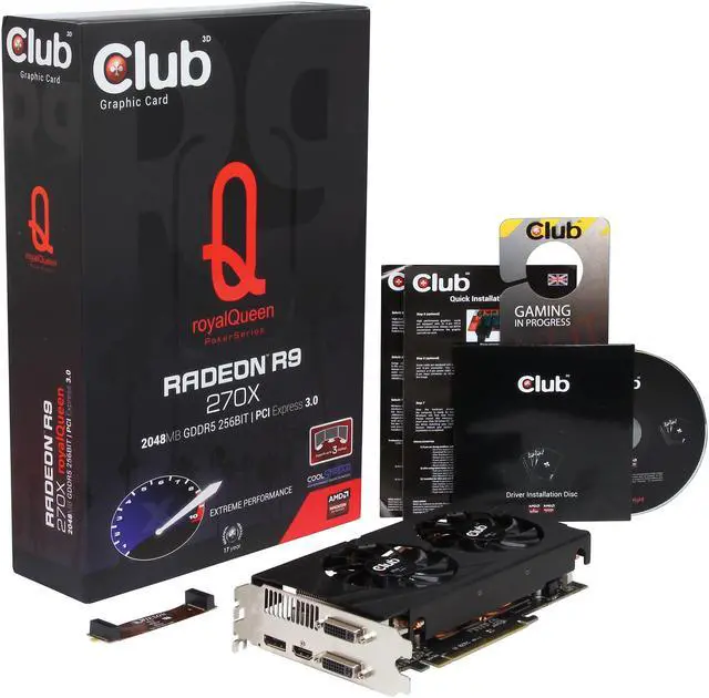 Alt view image 6 of 6 - Club 3D royalQueen Radeon R9 270X 2GB GDDR5 PCI Express 3.0 CrossFireX Support Graphics Card CGAX-R927X6F