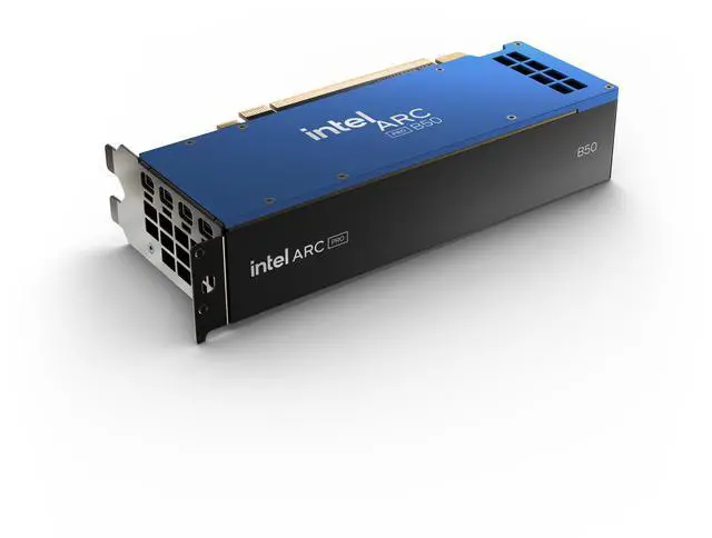Alt view image 7 of 13 - Intel Arc Pro B50 16GB 128-bit GDDR6 PCI Express 5.0 x8 AI and RT Workstation SFF Graphics Card