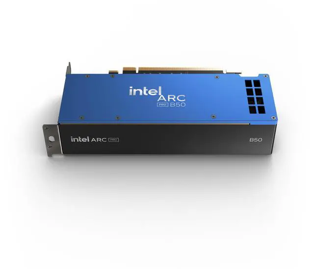 Alt view image 8 of 13 - Intel Arc Pro B50 16GB 128-bit GDDR6 PCI Express 5.0 x8 AI and RT Workstation SFF Graphics Card