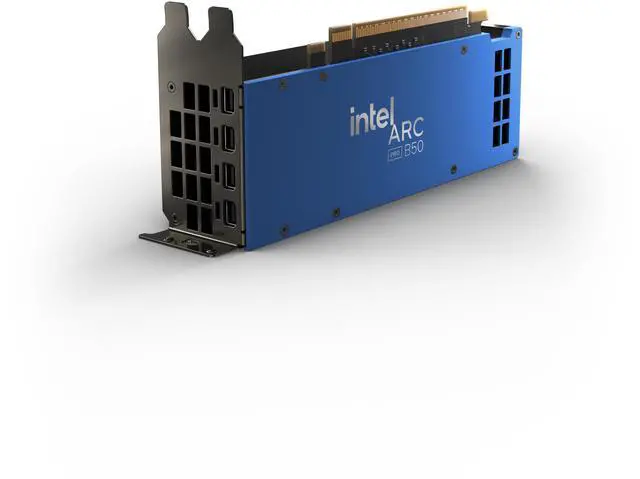 Alt view image 4 of 13 - Intel Arc Pro B50 16GB 128-bit GDDR6 PCI Express 5.0 x8 AI and RT Workstation SFF Graphics Card