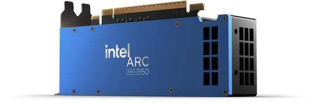 Alt view image 5 of 13 - Intel Arc Pro B50 16GB 128-bit GDDR6 PCI Express 5.0 x8 AI and RT Workstation SFF Graphics Card