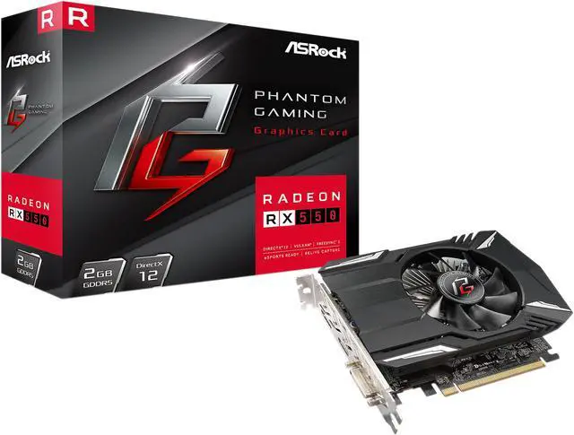 Alt view image 7 of 8 - ASRock Phantom Gaming Radeon RX 550 2GB GDDR5 PCI Express 3.0 x16 (Uses x8) Graphics Card RX550 2G