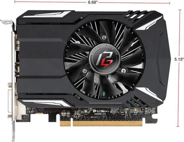 Alt view image 3 of 8 - ASRock Phantom Gaming Radeon RX 550 2GB GDDR5 PCI Express 3.0 x16 (Uses x8) Graphics Card RX550 2G