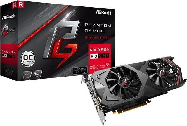 Alt view image 8 of 10 - ASRock Phantom Gaming U Radeon RX 590 8GB GDDR5 PCI Express 3.0 x16 CrossFireX Support Graphics Card RX 590 8G OC