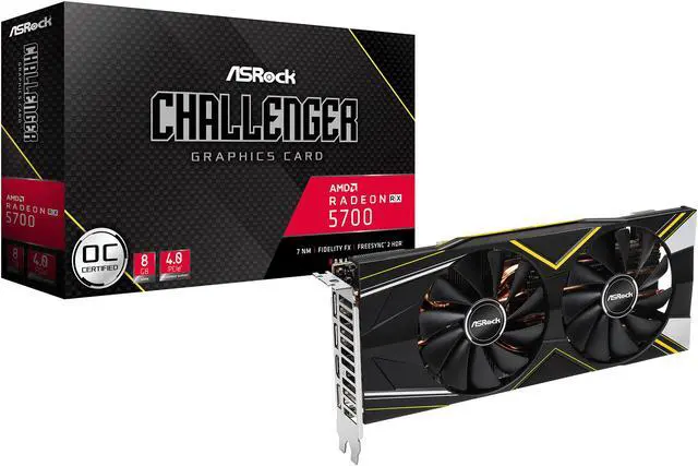 Alt view image 7 of 7 - ASRock Radeon RX 5700 8GB GDDR6 PCI Express 4.0 Graphics Card RX 5700 CHALLENGER D 8G OC