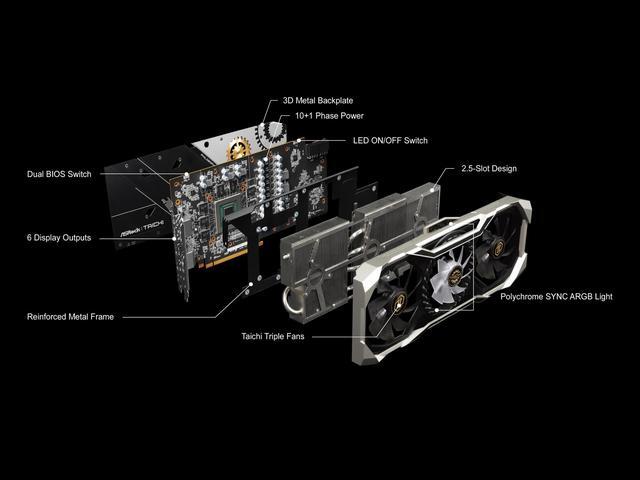 Alt view image 11 of 12 - ASRock Radeon RX 5700 XT 8GB GDDR6 PCI Express 4.0 Graphics Card RX 5700 XT TAICHI X 8G OC+