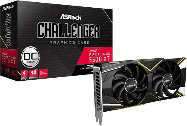 Alt view image 7 of 7 - ASRock Challenger D Radeon RX 5500 XT 4GB GDDR6 PCI Express 4.0 x8 Graphics Card RX5500XT CLD 4GO