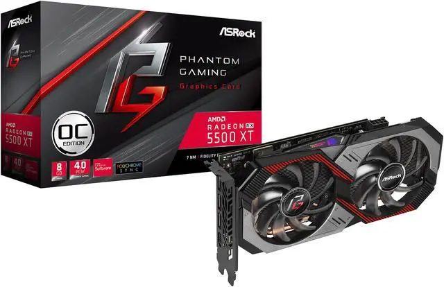 Alt view image 8 of 8 - ASRock Phantom Gaming D Radeon RX 5500 XT 8G OC Video Card, RX5500XT PGD 8GO