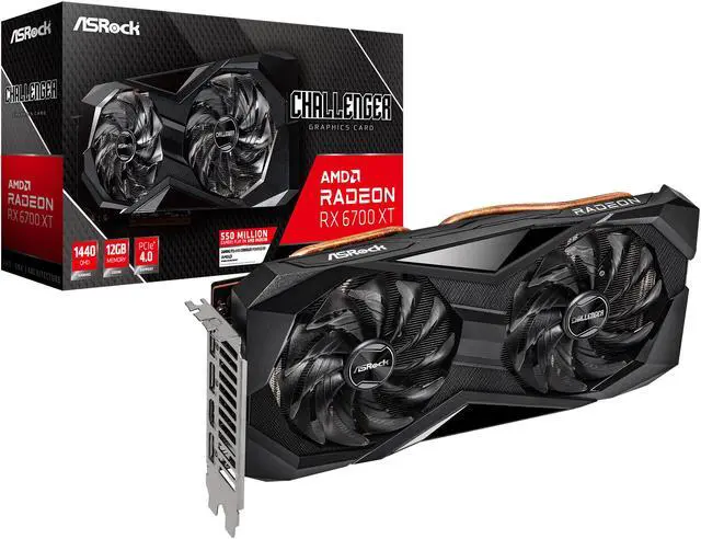 Alt view image 9 of 9 - ASRock Radeon RX 6700 XT Challenger D Gaming Graphic Card, 12GB GDDR6 VRAM, AMD RDNA2 (RX6700XT CLD 12G)