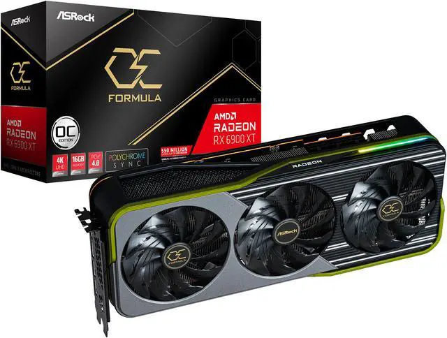 Alt view image 9 of 8 - ASRock OC Formula Radeon RX 6900 XT 16GB GDDR6 PCI Express 4.0 ATX Graphics Card RX6900XT OCF 16G
