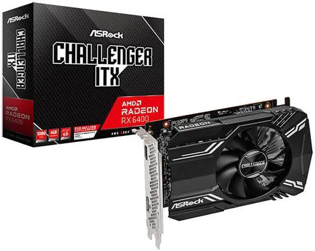 Alt view image 7 of 7 - ASRock Challenger Radeon RX 6400 4GB GDDR6 PCI Express 4.0 ITX Graphics Card RX6400 CLI 4G