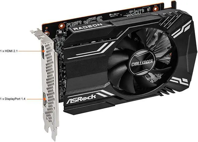 Alt view image 5 of 7 - ASRock Challenger Radeon RX 6400 4GB GDDR6 PCI Express 4.0 ITX Graphics Card RX6400 CLI 4G