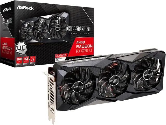 Alt view image 10 of 10 - ASRock Challenger Pro Radeon RX 6750 XT 12GB GDDR6 PCI Express 4.0 Graphics Card RX6750XT CLP 12GO
