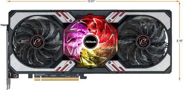 Alt view image 3 of 8 - ASRock Phantom Gaming D Radeon RX 6750 XT 12GB GDDR6 PCI Express 4.0 Graphics Card RX6750XT PGD 12GO