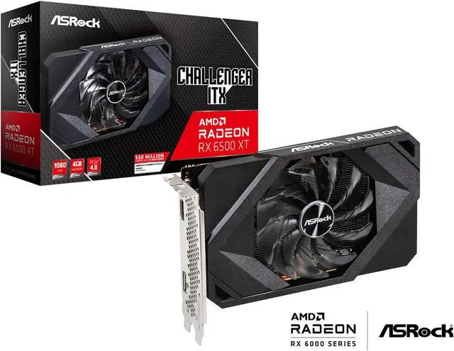 Alt view image 6 of 6 - ASRock Challenger Radeon RX 6500 XT 4GB GDDR6 PCI Express 4.0 ITX Graphics Card RX6500XT CLI 4G