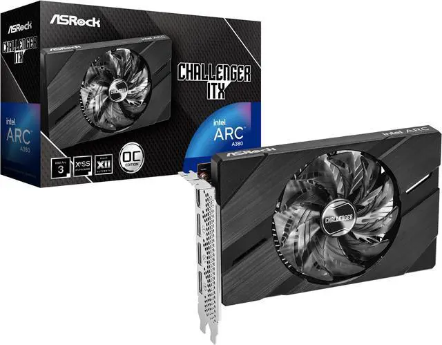 Alt view image 7 of 6 - ASRock Challenger Arc A380 6GB GDDR6 PCI Express 4.0 ITX Video Card A380 CLI 6G OC