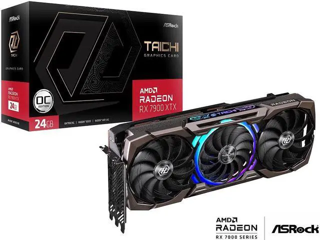 Alt view image 5 of 5 - ASRock Taichi Radeon RX 7900 XTX 24GB GDDR6 PCI Express 4.0 ATX Graphics Card RX7900XTX TC 24GO