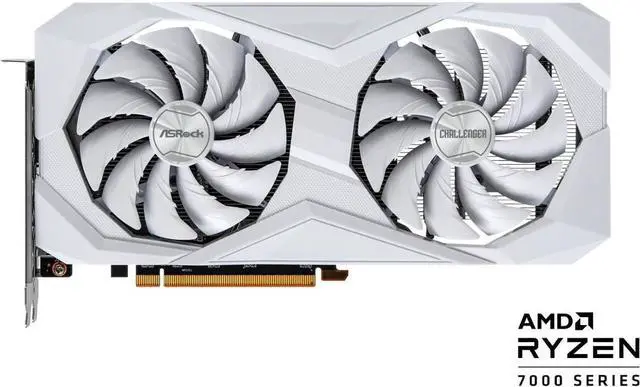 Alt view image 2 of 9 - ASRock Radeon RX 6600 Challenger White 8GB GDDR6 PCI Express 4.0 Graphics Card RX6600 CLW 8G