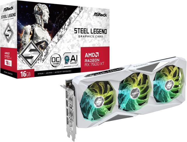 Alt view image 10 of 10 - ASRock Steel Legend Radeon RX 7600 XT 16GB GDDR6 PCI Express 4.0 x8 ATX Graphics Card RX7600XT SL 16GO