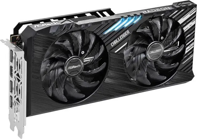 Alt view image 4 of 10 - ASRock Challenger Radeon RX 7600 XT 16GB GDDR6 PCI Express 4.0 x8 ATX Graphics Card RX7600XT CL 16GO