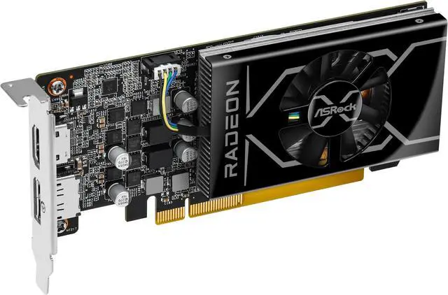 Alt view image 3 of 6 - ASRock Low Profile Radeon RX 6400 4GB GDDR6 PCI Express 4.0 ITX Graphics Card RX6400 LP 4G