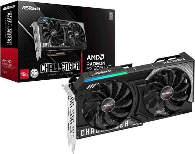 Alt view image 8 of 8 - ASRock Challenger Radeon RX 9060 XT 16GB GDDR6 PCI Express 5.0 x16 Graphics Card RX9060XT CL 16GO RX 9060XT