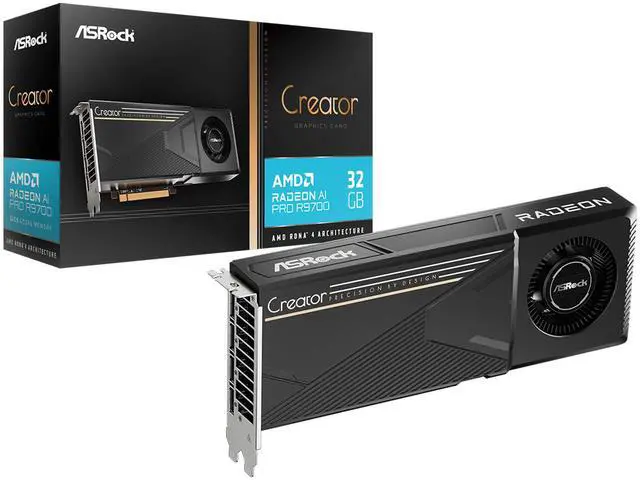 Alt view image 6 of 6 - ASRock Creator Radeon AI PRO R9700 32GB GDDR6 PCI Express 5.0 x16 Graphics Card R9700 CT 32G