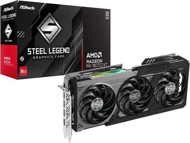 Alt view image 9 of 9 - ASRock Steel Legend Radeon RX 9070 XT 16GB GDDR6 PCI Express 5.0 x16 Graphics Card RX9070XT SLD 16G