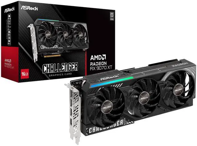 Alt view image 6 of 6 - ASRock Challenger Radeon RX 9070 XT 16GB GDDR6 PCI Express 5.0 x16 Graphics Card RX9070XT CL 16G