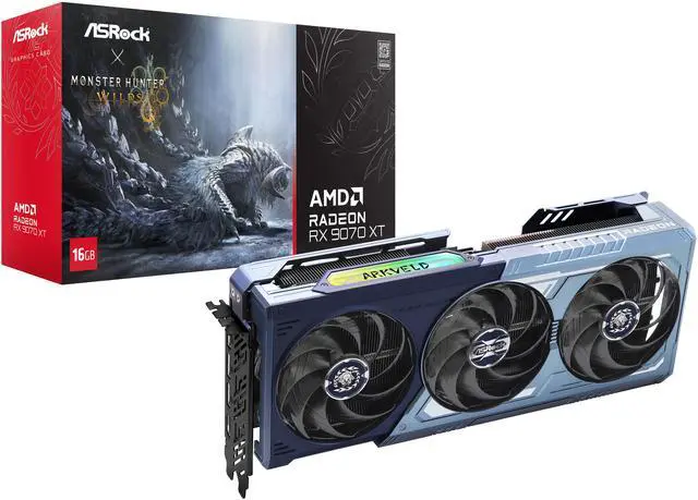 Alt view image 11 of 11 - ASRock Monster Hunter Wilds Radeon RX 9070 XT 16GB GDDR6 PCI Express 5.0 x16 Graphics Card RX9070XT MH 16G