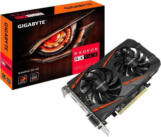 Alt view image 5 of 5 - GIGABYTE Radeon RX 560 16CU DirectX 12 GV-RX560GAMING OC-4GD REV2.0 4GB 128-Bit GDDR5 ATX Video Card
