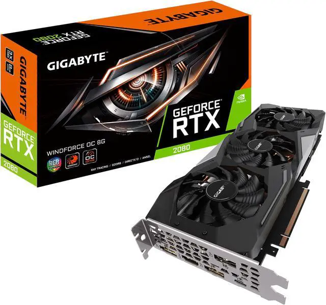 Alt view image 6 of 6 - GIGABYTE GeForce RTX 2080 WINDFORCE OC 8G Graphics Card, 3 x WINDFORCE Fans, 8GB 256-Bit GDDR6, GV-N2080WF3OC-8GC Video Card