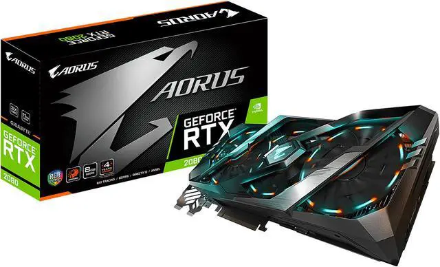 Alt view image 5 of 5 - GIGABYTE AORUS GeForce RTX 2080 8G Graphics Card, 3 x Stacked WINDFORCE Fans, 8GB 256-Bit GDDR6, GV-N2080AORUS-8GC Video Card