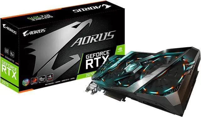 Alt view image 6 of 6 - GIGABYTE AORUS GeForce RTX 2070 8G Graphics Card, 3 x Stacked WINDFORCE Fans, 8GB 256-Bit GDDR6, GV-N2070AORUS-8GC Video Card