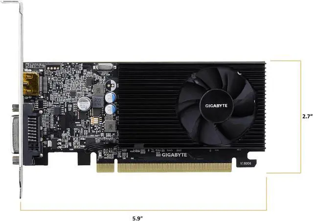 Alt view image 4 of 10 - GIGABYTE GeForce GT 1030 2GB DDR4 Low Profile Graphics Card GV-N1030D4-2GL