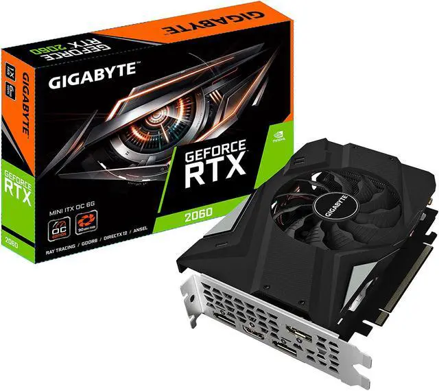 Alt view image 4 of 5 - GIGABYTE Geforce RTX 2060 MINI ITX OC 6G Graphics Card, Mini ITX Form Factor, 6GB 192-Bit GDDR6, GV-N2060IXOC-6GD Video Card