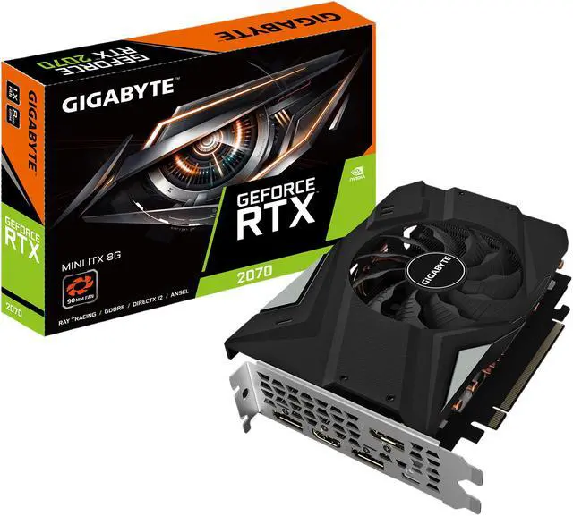 Alt view image 5 of 5 - GIGABYTE GeForce RTX 2070 MINI ITX 8G Graphics Card, Mini ITX Form Factor, 8GB 256-Bit GDDR6, GV-N2070IX-8GC Video Card