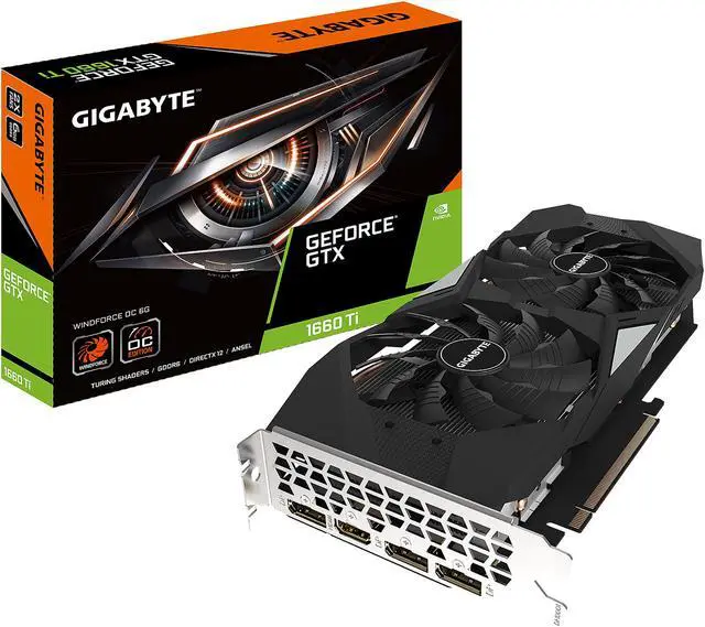 Alt view image 6 of 6 - GIGABYTE GeForce GTX 1660 Ti WINDFORCE OC 6G Graphics Card, 2 x WINDFORCE Fans, 6GB 192-Bit GDDR6, GV-N166TWF2OC-6GD Video Card
