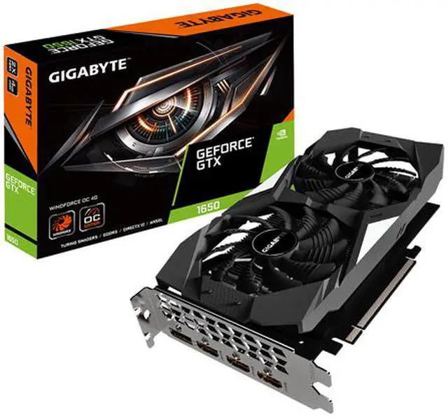 Alt view image 5 of 5 - GIGABYTE GeForce GTX 1650 WINDFORCE OC 4G Graphics Card, 2 x WINDFORCE Fans, 4GB 128-Bit GDDR5, GV-N1650WF2OC-4GD Video Card